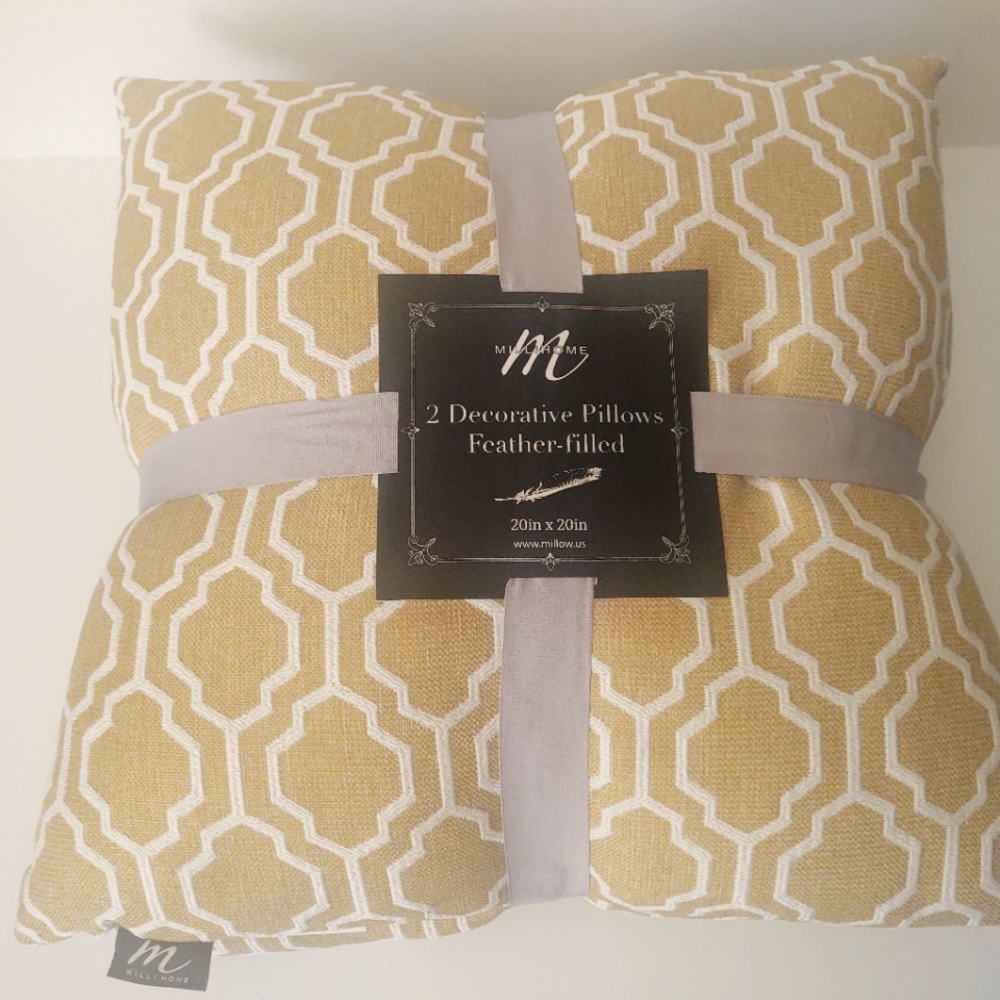 🎁Feather Filled 20"x20" Decorative Pillows - 2 Pack